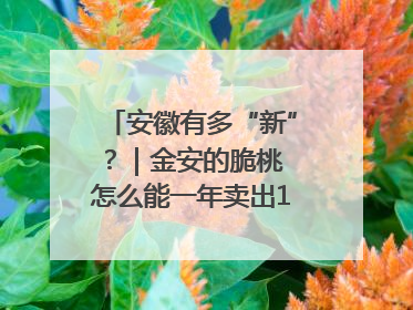 安徽有多“新”？｜金安的脆桃 怎么能一年卖出16亿元？