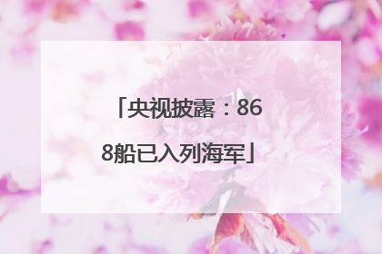 央视披露：868船已入列海军