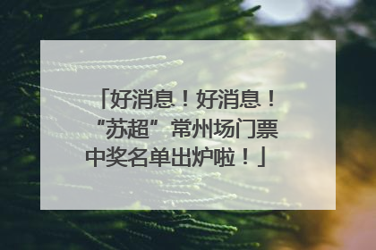 好消息！好消息！“苏超”常州场门票中奖名单出炉啦！
