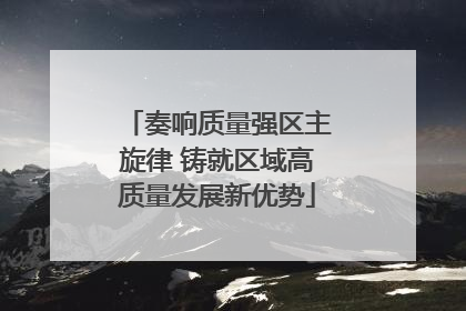 奏响质量强区主旋律 铸就区域高质量发展新优势