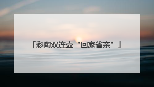彩陶双连壶“回家省亲”