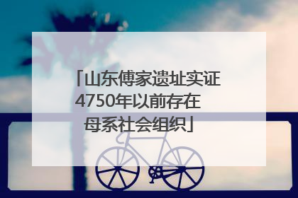 山东傅家遗址实证4750年以前存在母系社会组织