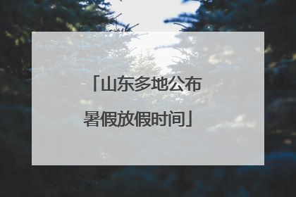 山东多地公布暑假放假时间