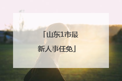 山东1市最新人事任免