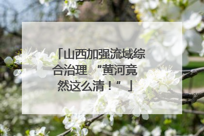 山西加强流域综合治理 “黄河竟然这么清！”