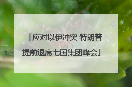 应对以伊冲突 特朗普提前退席七国集团峰会