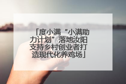 度小满“小满助力计划”落地汝阳支持乡村创业者打造现代化养鸡场