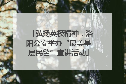 弘扬英模精神，洛阳公安举办“最美基层民警”宣讲活动