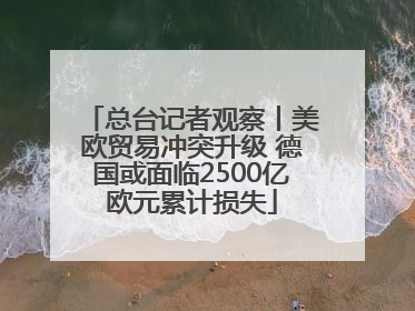 总台记者观察丨美欧贸易冲突升级 德国或面临2500亿欧元累计损失