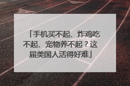 手机买不起、炸鸡吃不起、宠物养不起？这届美国人活得好难