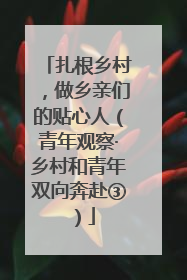 扎根乡村，做乡亲们的贴心人（青年观察·乡村和青年双向奔赴③）