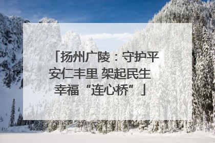 扬州广陵：守护平安仁丰里 架起民生幸福“连心桥”