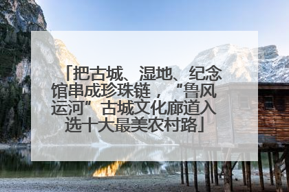 把古城、湿地、纪念馆串成珍珠链，“鲁风运河”古城文化廊道入选十大最美农村路