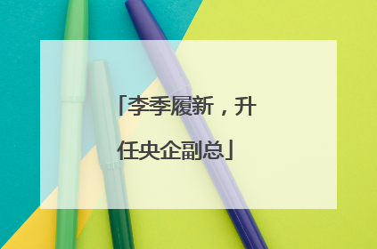 李季履新，升任央企副总
