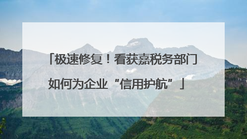 极速修复！看获嘉税务部门如何为企业“信用护航”