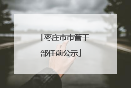 枣庄市市管干部任前公示