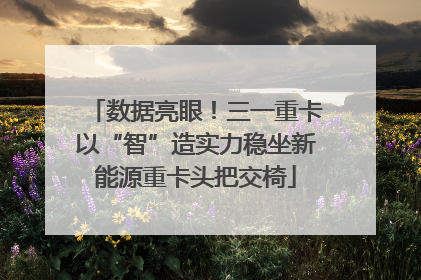 数据亮眼！三一重卡以“智”造实力稳坐新能源重卡头把交椅