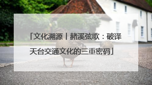 文化溯源丨赭溪弦歌：破译天台交通文化的三重密码