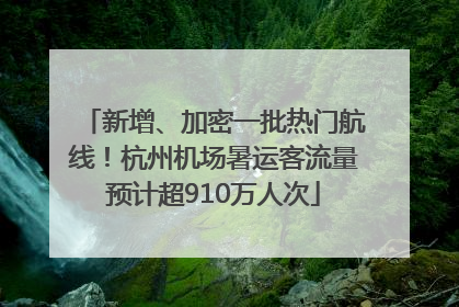 新增、加密一批热门航线！杭州机场暑运客流量预计超910万人次