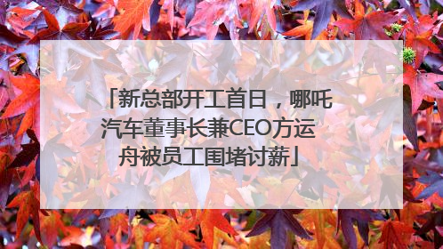 新总部开工首日，哪吒汽车董事长兼CEO方运舟被员工围堵讨薪