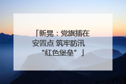 新晃：党旗插在安置点 筑牢防汛“红色堡垒”