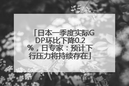 日本一季度实际GDP环比下降0.2%，日专家：预计下行压力将持续存在