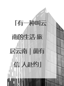 有一种叫云南的生活·旅居云南｜菌有信 人赴约