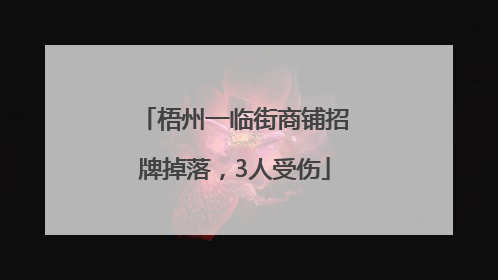 梧州一临街商铺招牌掉落，3人受伤