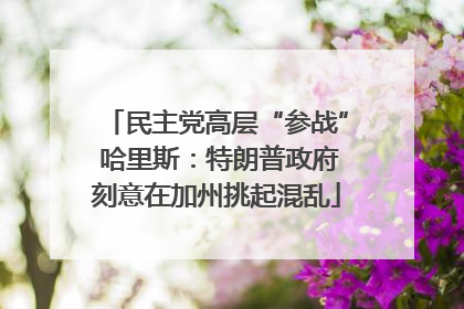 民主党高层“参战” 哈里斯：特朗普政府刻意在加州挑起混乱