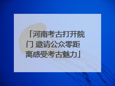 河南考古打开院门 邀请公众零距离感受考古魅力