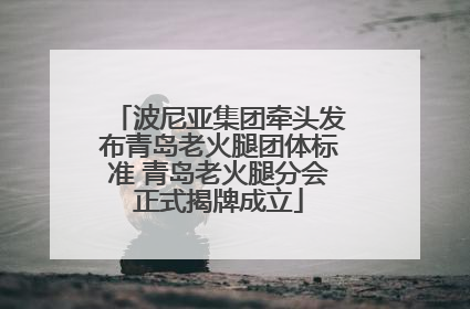 波尼亚集团牵头发布青岛老火腿团体标准 青岛老火腿分会正式揭牌成立