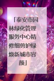 泰安市园林绿化管理服务中心精修细剪护绿焕新城市容颜