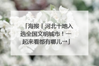 海报丨河北十地入选全国文明城市！一起来看都有哪儿→