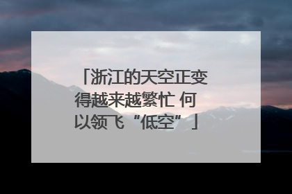 浙江的天空正变得越来越繁忙 何以领飞“低空”
