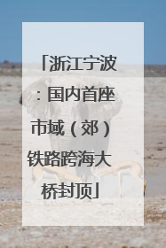浙江宁波：国内首座市域（郊）铁路跨海大桥封顶