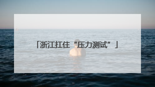 浙江扛住“压力测试”