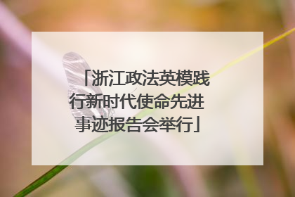 浙江政法英模践行新时代使命先进事迹报告会举行