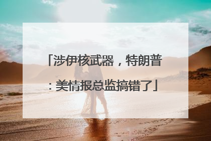 涉伊核武器，特朗普：美情报总监搞错了