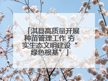 淇县高质量开展种苗管理工作 夯实生态文明建设“绿色根基”
