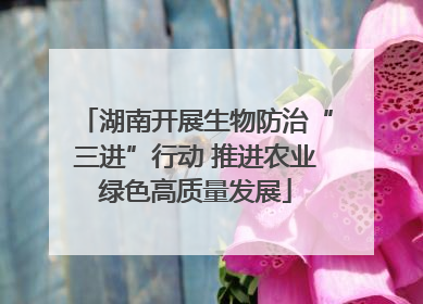 湖南开展生物防治“三进”行动 推进农业绿色高质量发展