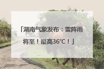 湖南气象发布：雷阵雨将至！最高36℃！