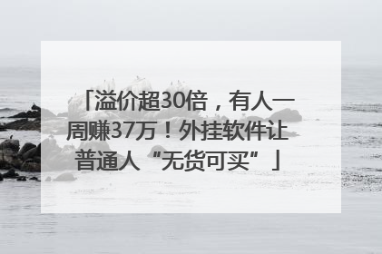 溢价超30倍，有人一周赚37万！外挂软件让普通人“无货可买”