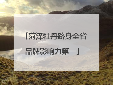 菏泽牡丹跻身全省品牌影响力第一