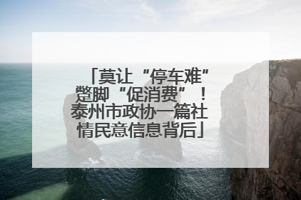 莫让“停车难”蹩脚“促消费”！泰州市政协一篇社情民意信息背后