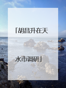 胡昌升在天水市调研