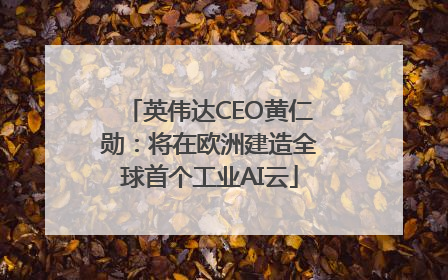 英伟达CEO黄仁勋：将在欧洲建造全球首个工业AI云