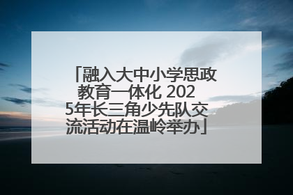 融入大中小学思政教育一体化 2025年长三角少先队交流活动在温岭举办