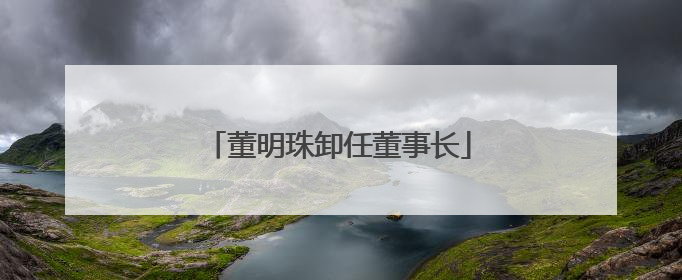董明珠卸任董事长