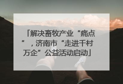 解决畜牧产业“痛点”，济南市“走进千村万企”公益活动启动