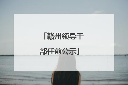 赣州领导干部任前公示